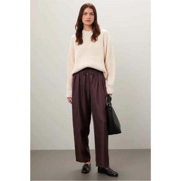 Silk Laundry Pants - Silk Laundry Slouch Pants, Size: XS